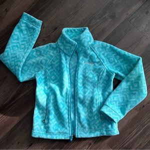 Teal Columbia Girls Fleece Zip Up Jacket